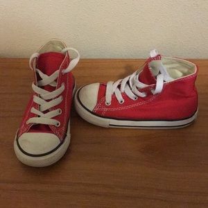 Kids red hightop Converse